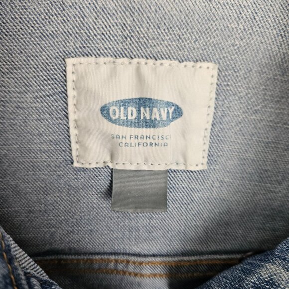 Old Navy Womens Denim Jean Jacket Size Small Blue Classic Casual Button Front - Picture 9 of 10